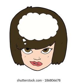 cartoon woman thinking