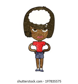pensamiento de la mujer caricaturista