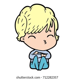 cartoon woman thinking