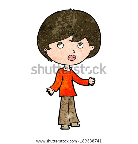 cartoon woman thinking