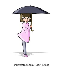 Cartoon Woman Umbrella Stock Vector (Royalty Free) 203413030 | Shutterstock