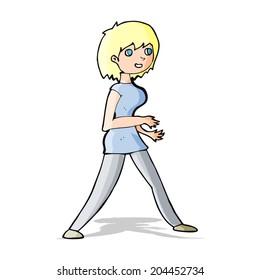 cartoon woman walking