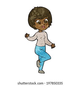 cartoon woman waving