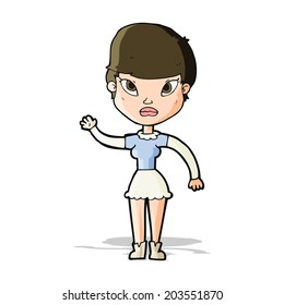 cartoon woman waving