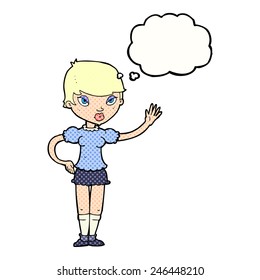 cartoon woman waving