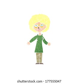 cartoon woman wearing glasses