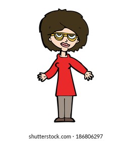 cartoon woman wearing glasses