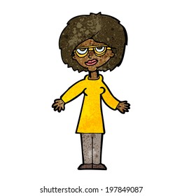 cartoon woman wearing glasses