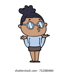 cartoon woman wearing glasses