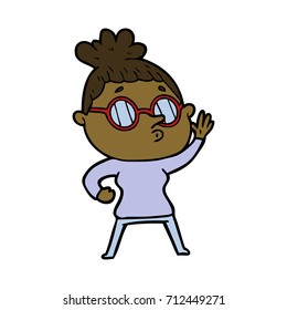 cartoon woman wearing glasses