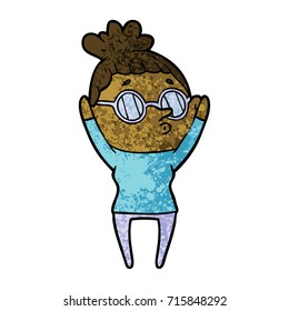 cartoon woman wearing glasses