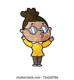 cartoon woman wearing glasses