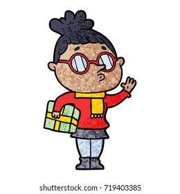 cartoon woman wearing glasses