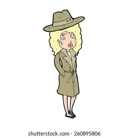 cartoon woman wearing sensible hat