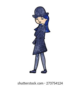 cartoon woman wearing sensible hat