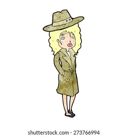 cartoon woman wearing sensible hat