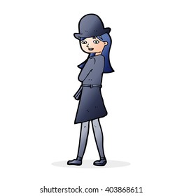 cartoon woman wearing sensible hat