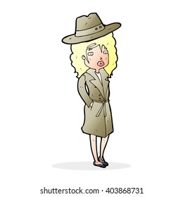 cartoon woman wearing sensible hat