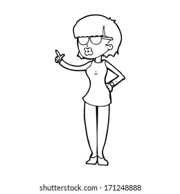 cartoon woman wearing spectacles