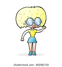 cartoon woman wearing spectacles