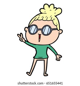 cartoon woman wearing spectacles