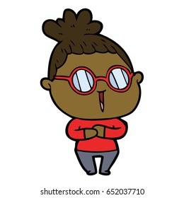 cartoon woman wearing spectacles