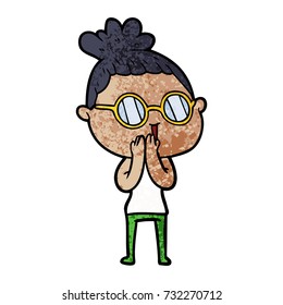 cartoon woman wearing spectacles