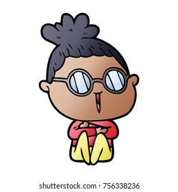 cartoon woman wearing spectacles