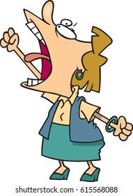 cartoon woman yelling