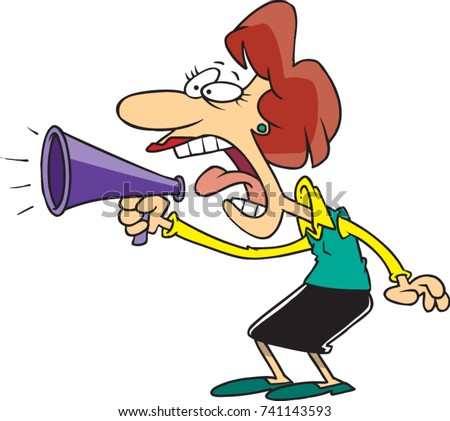 Image result for cartoon woman with megaphone