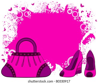 Cartoon woman's bag. Vector