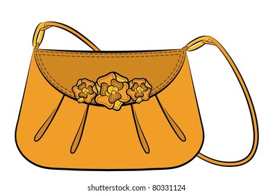 Cartoon woman's bag. Vector