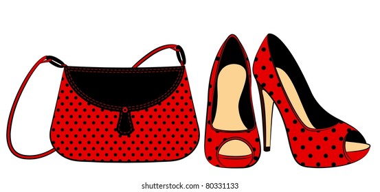 Cartoon woman's bag. Vector