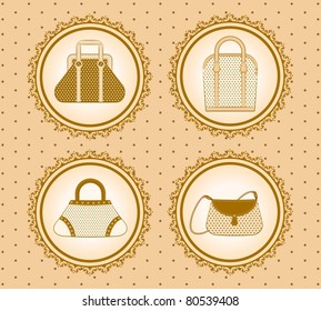 Cartoon woman's bag. Vector