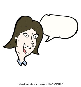 cartoon woman's face with happy expression