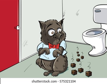 Cartoon Wombat With Square Poo