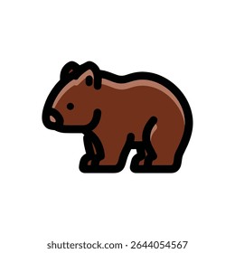 Cartoon wombat walks outdoors vector illustration isolated design