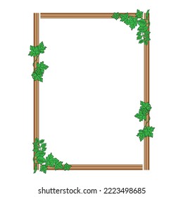 Cartoon Wood Frame Template Vector