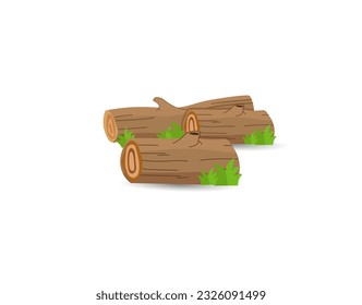 Cartoon Wood Logs Illustration Vector Wooden Bonfire, Vector Logs Lumber Wood Logs And Tree Trunks Illustration Template, Logs Clip Art Design, And Trunks With White Background.