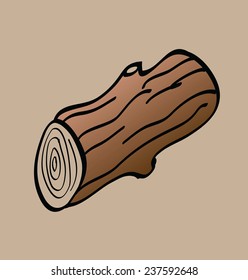  cartoon wood logs, vector design elements