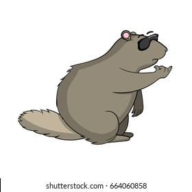 A cartoon woodchuck with sunglasses on it's face