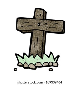 Cartoon Wooden Cross Grave Stock Vector (Royalty Free) 189339464 ...