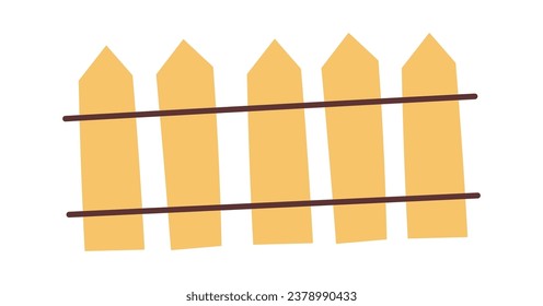 Cartoon Wooden Fence Vector Illustration