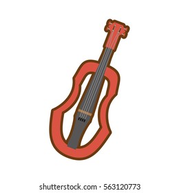 cartoon wooden fiddle instrument music vector illustration eps 10