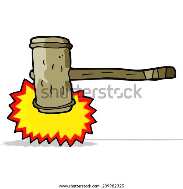 Cartoon Wooden Hammer Stock Vector (Royalty Free) 209982325