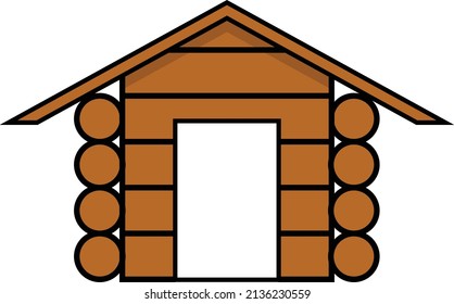 cartoon wooden house vector illustration