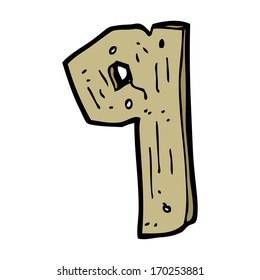 cartoon wooden number