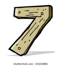 cartoon wooden number