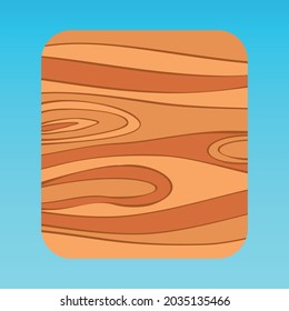 cartoon wooden pattern mobile app ui popup panel brown tree pattern square. premium vector