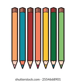 Cartoon Wooden Pencil Collection Vector Design.